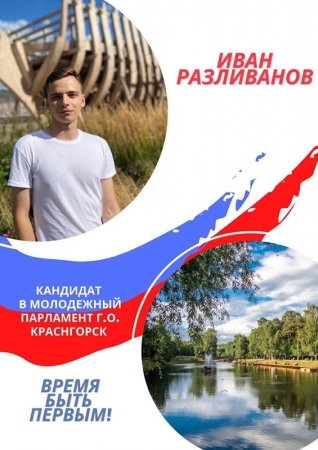 Нужна помощь в голосовании за Ивана Разливанова, кандидата в Молодежный парламент при Совете депутатов го Красногорск.
